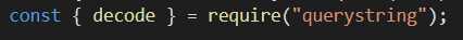 importing querystring decoder
