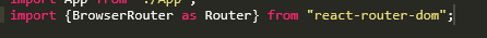 importing react router